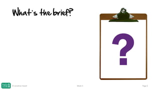 What’s the brief?

© Jonathan Hazell

Week 3

Page 6

 