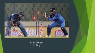 X: M.S Dhoni
Y: Zing
 