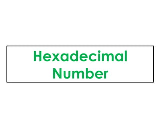 Hexadecimal
Number
 