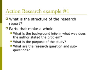 Action Research Introduction Example Action Research of a student introduction | PPT