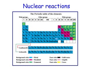 Nuclear Reactions, Engineering Chemistry, Types of Nuclear Reactions | PPTX