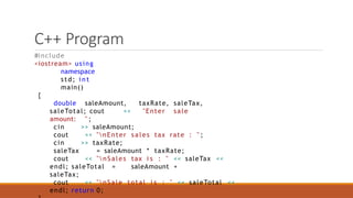 Comprehensive Introduction to C++ Programming Fundamentals and Input ...