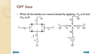 ‘OFF’ State
 When all the diodes are reverse biased by applying –VN at A and
+VN at D
45
 