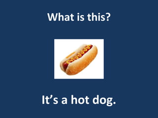 What is this?

It’s a hot dog.

 