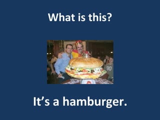 What is this?

It’s a hamburger.

 