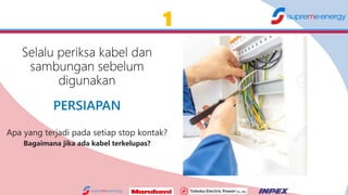 8 8
1
Apa yang terjadi pada setiap stop kontak?
Bagaimana jika ada kabel terkelupas?
 