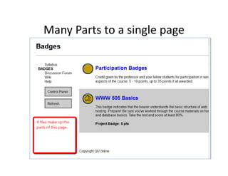 Many Parts to a single page
Many Parts to a single page
 