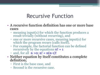 Recursion and Sorting Algorithms | PPTX