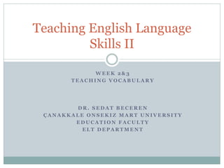 Comprehensive Strategies for Teaching Vocabulary in English Language ...