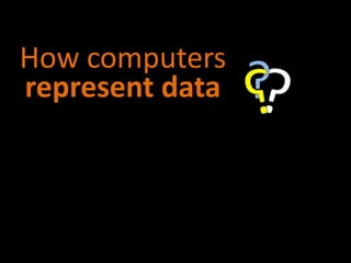 How computers
represent data
 