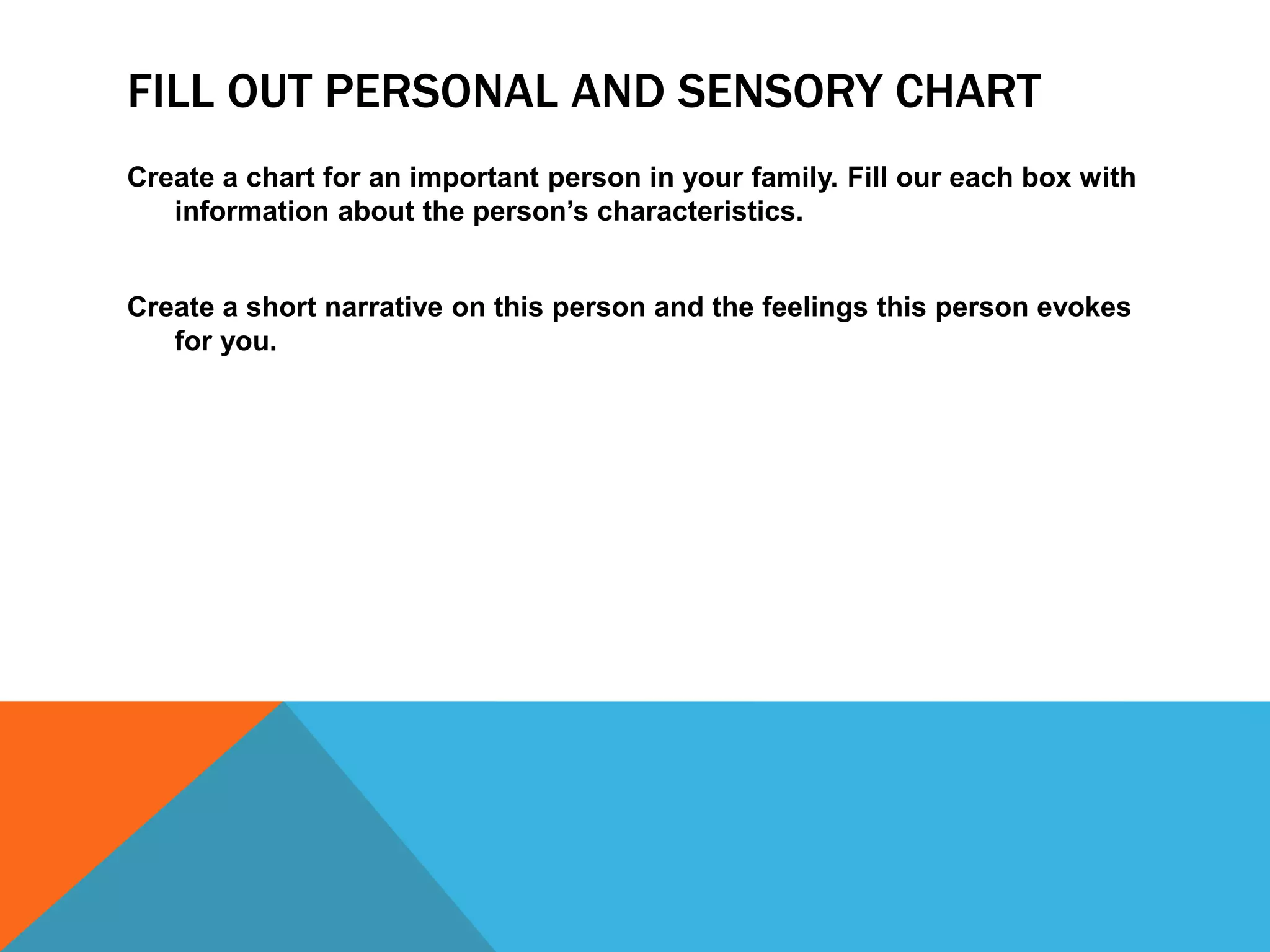 Three types of narratives: personal, fictional and biographical