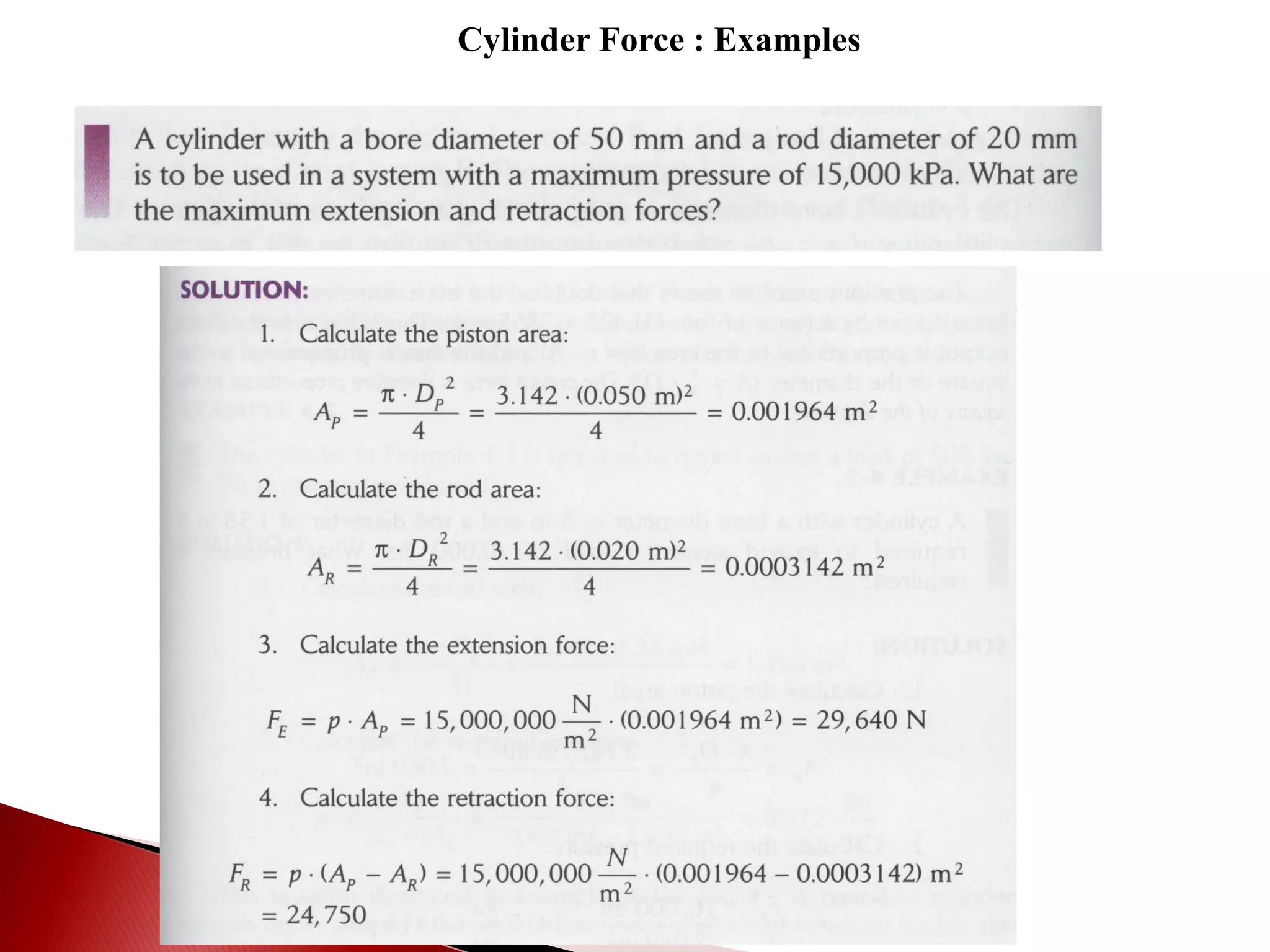 Cylinder Force : Examples
 