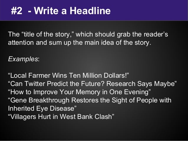 Basic News Article Structure