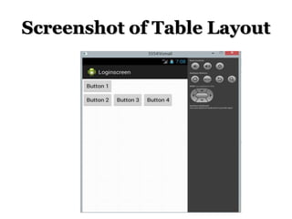 Screenshot of Table Layout

 