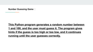Number Guessing Game using Artiifcal intelligence | PPTX