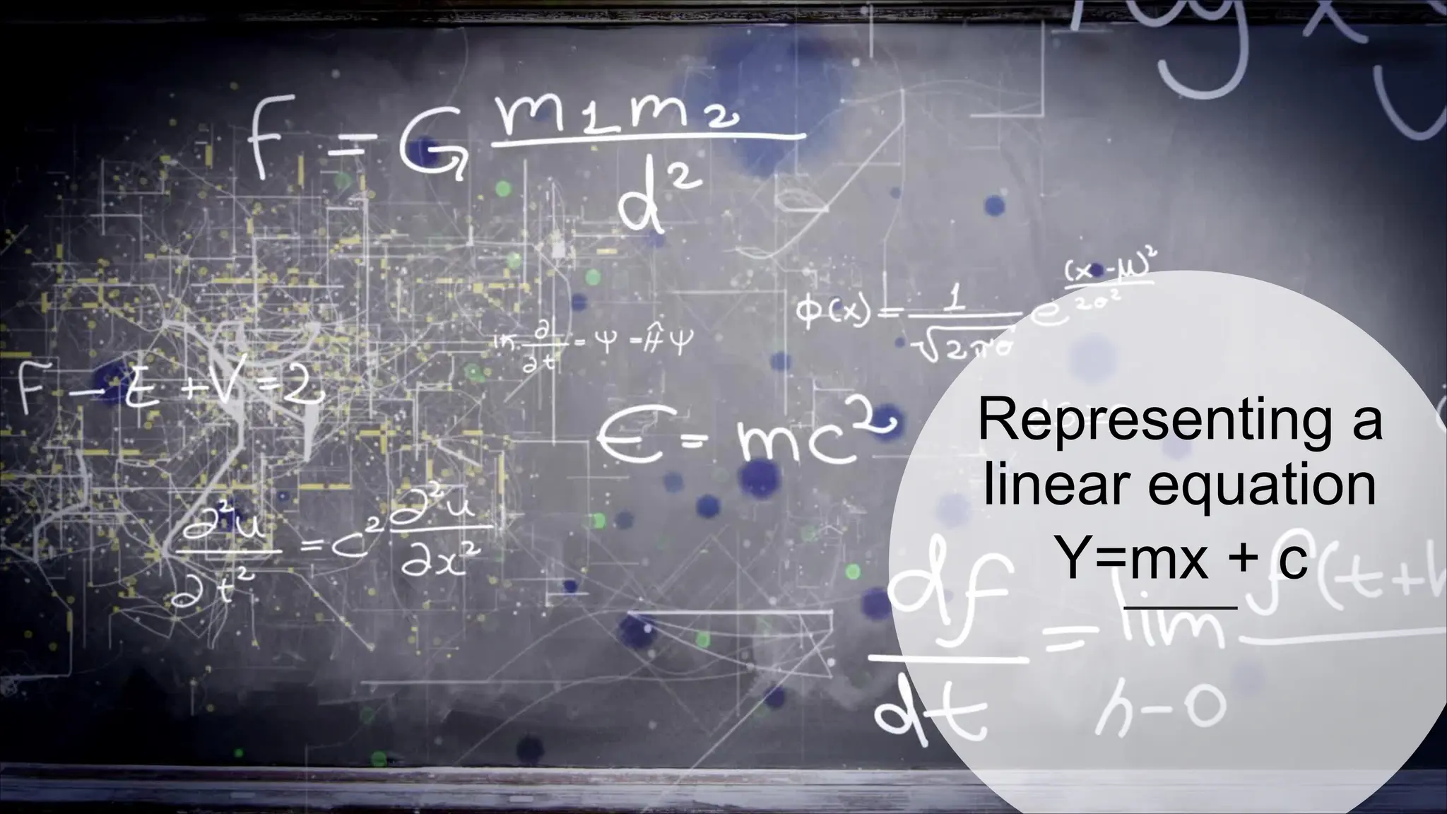 Representing a
linear equation
Y=mx + c
 