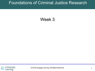 1
© 2018 Cengage Learning. All Rights Reserved.
Foundations of Criminal Justice Research
Week 3
 