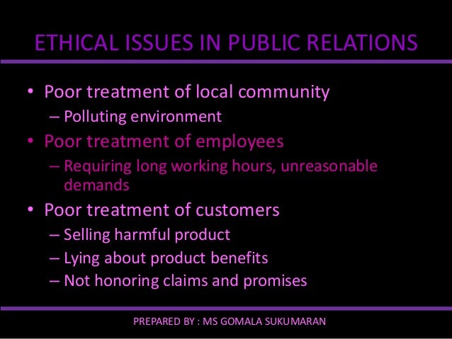 ethics in public relations Acknowledging the fact that public relations professional ethics is largely based on personal ethics, the commission on public relations education (2006) nevertheless called for an emphasis on . ethics in public relations Acknowledging the fact that public relations professional ethics is largely based on personal ethics, the commission on public relations education (2006) nevertheless called for an emphasis on .