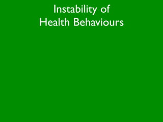 Instability of
Health Behaviours
 