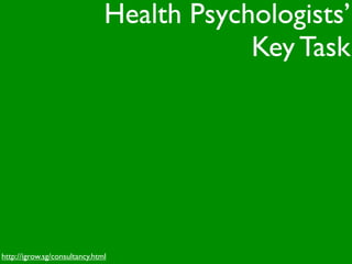 Health Psychologists’
                                           Key Task




http://igrow.sg/consultancy.html
 