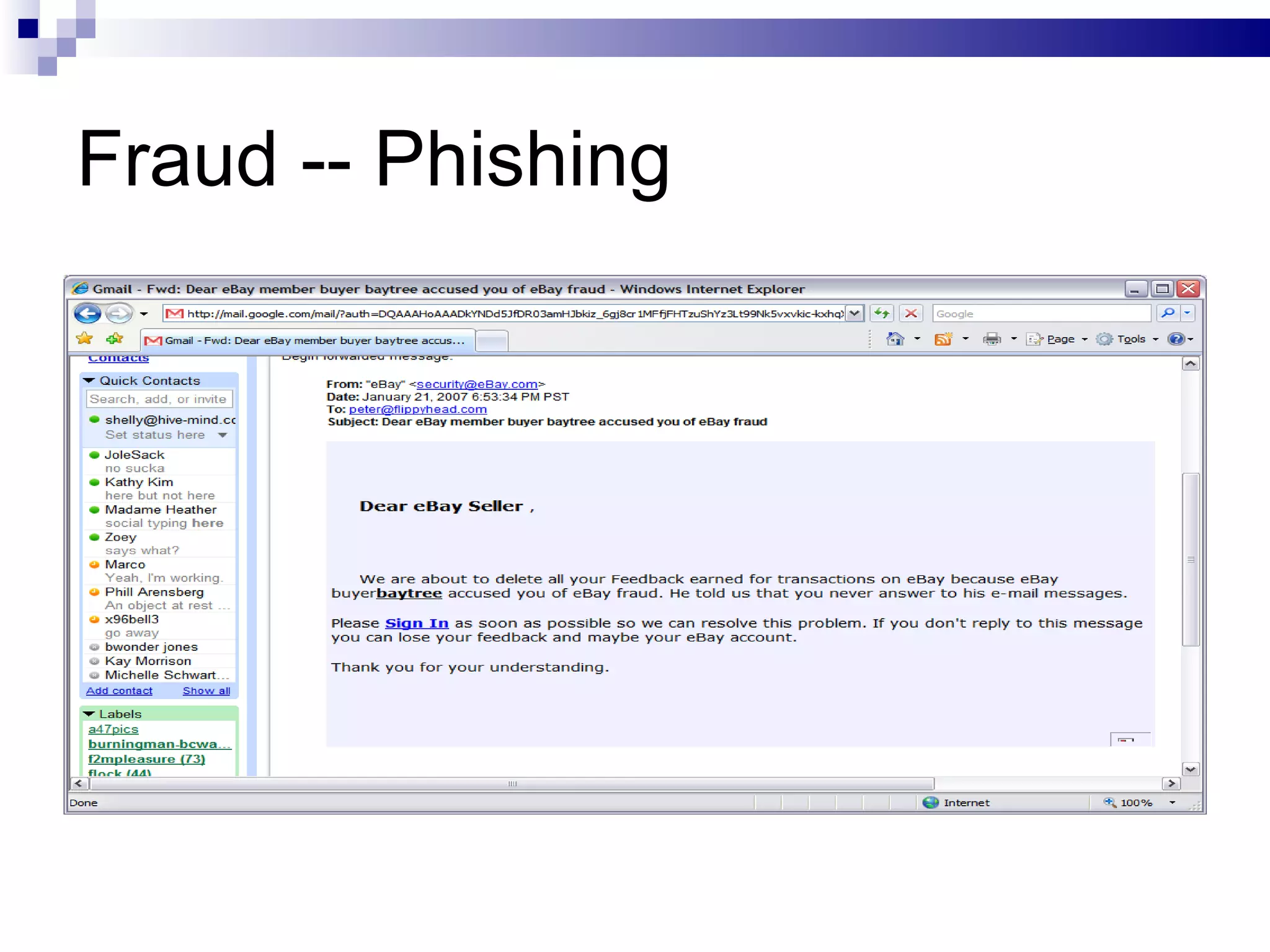 Fraud -- Phishing 