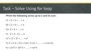 Cse programming language ….how to make loop and nested loop | PDF