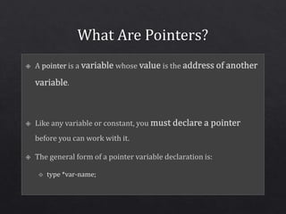 intro to pointer C++ | PPTX | Programming Languages | Computing
