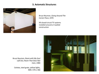 Schematic Definition of Modernist Sculpture:Krauss proposed a dialogic interplay among categories not-landscapenot-architectureSCULPTURE