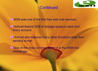 Hotmail Function Basics of E-Mail | PPT