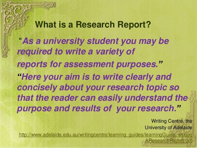 media research report meaning