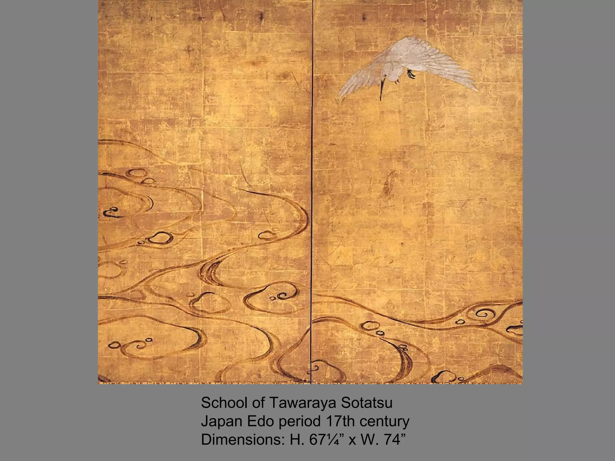 School of Tawaraya Sotatsu  Japan Edo period 17th century Dimensions: H. 67¼” x W. 74”  