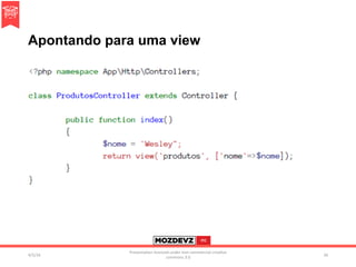 Apontando para uma view
4/2/16	
Presenta.on	licenced	under	non-commercial	crea.ve	
commons	3.0	
56	
 