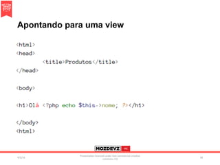 Apontando para uma view
4/2/16	
Presenta.on	licenced	under	non-commercial	crea.ve	
commons	3.0	
58	
 