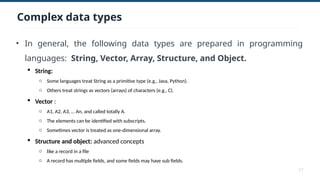 Comprehensive Introduction to Data Types, Programming Structures, and ...