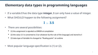 Comprehensive Introduction to Data Types, Programming Structures, and ...