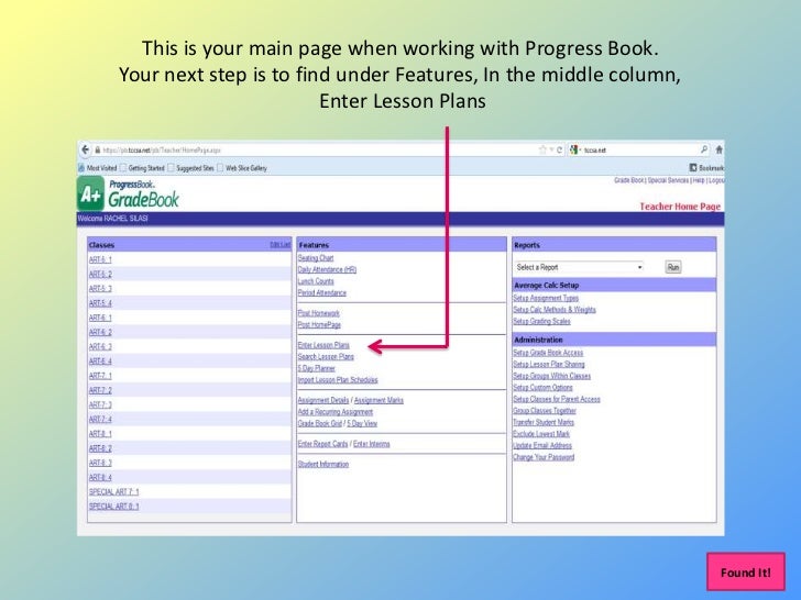 Progress Book How to Create Lessons