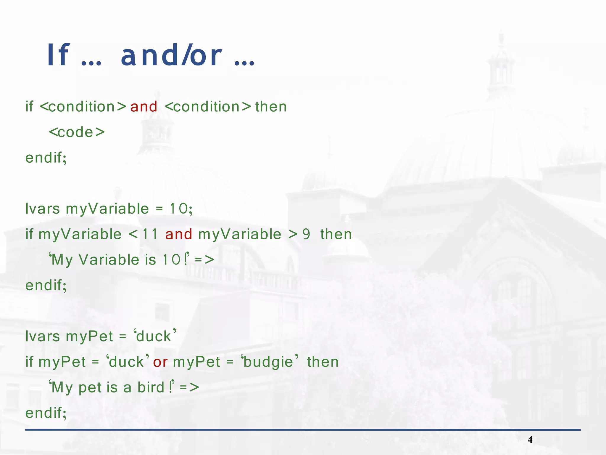 Conditionals, basic list manipulation and pattern matching