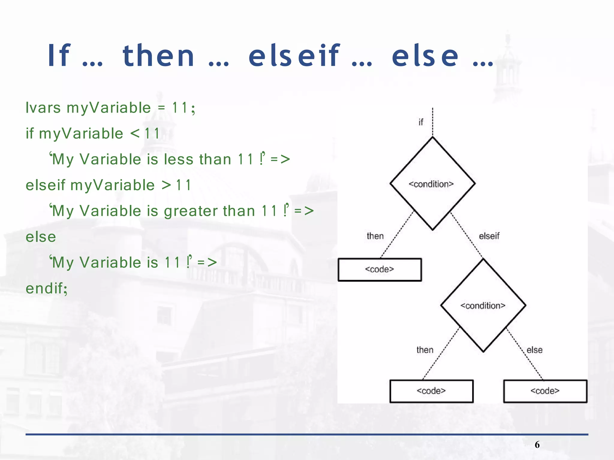 Conditionals, basic list manipulation and pattern matching