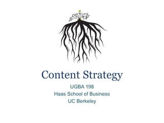 Content Strategy
UGBA 198
Haas School of Business
UC Berkeley
 