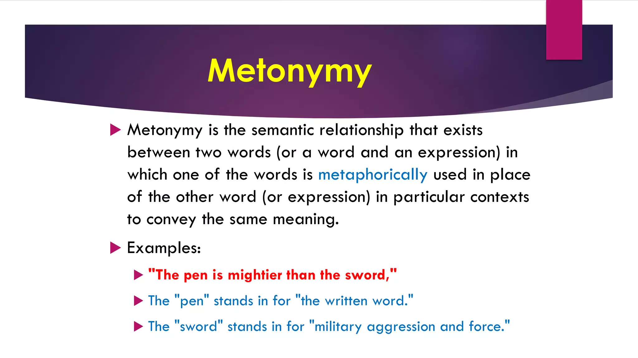 Metonymical Week 4.2 semantic relationship student copy | PDF