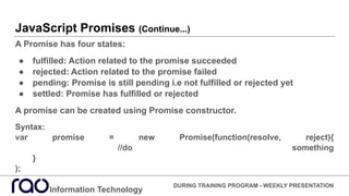 Brief Introduction on JavaScript - Internship Presentation - Week4 | PDF
