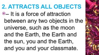gravity and its examples then their have an activity for students to ...