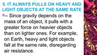 gravity and its examples then their have an activity for students to ...