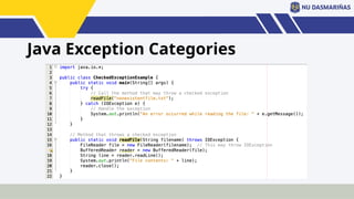 Java Exception Categories
 