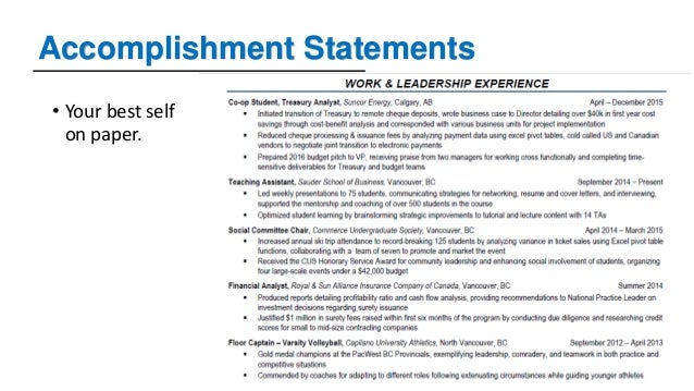 week 4 cover letter peer review resume accomplishment statements