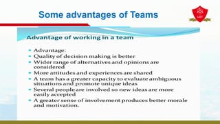 Some advantages of Teams
 