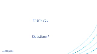 Thank you
Questions?
 