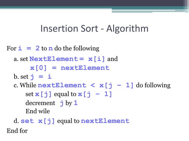 Sorting Algorithms | PPT