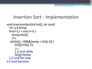 Void Sorting Algorithm Sorting Algorithms | PPTX