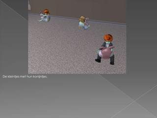 De kleintjes met hun konijntjes.